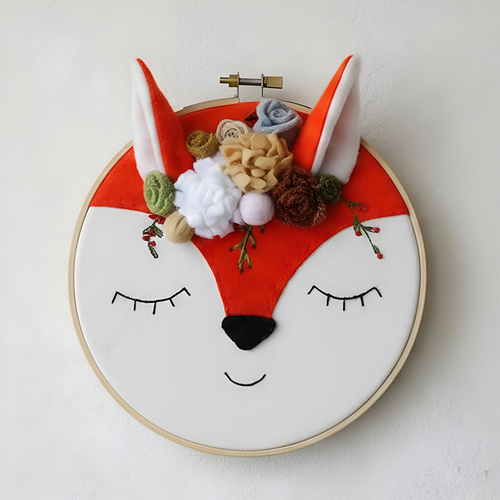 Handmade Fox Theme Felt Wall Hoop