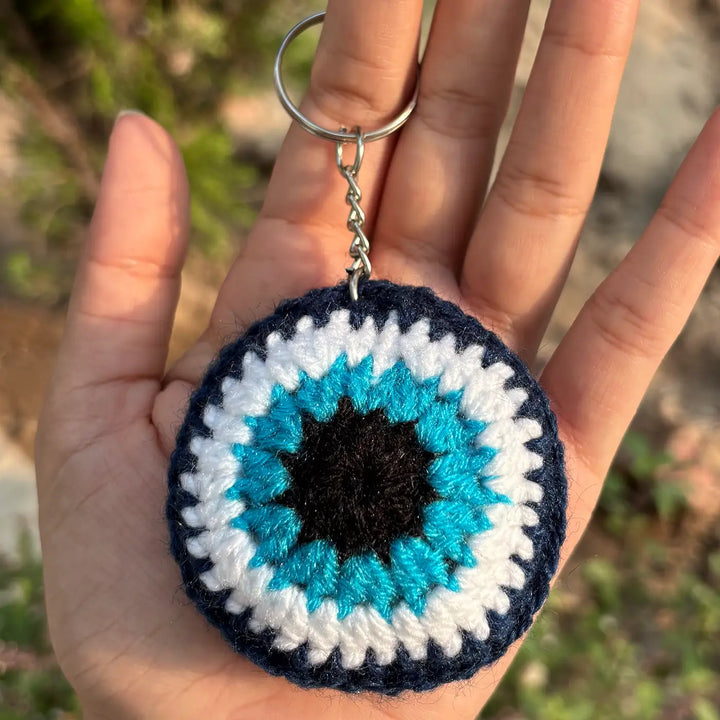 Handmade Crochet Evil Eye Cotton Bag Charm