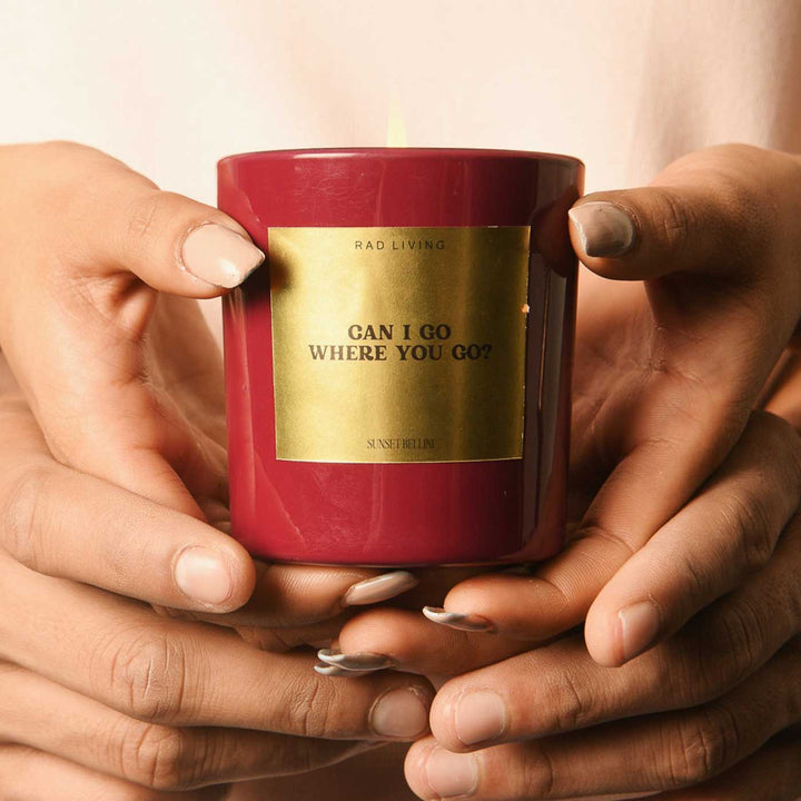 Hand Poured Can I Go Where You Go, Sunset Bellini Scented Soy Wax Candle