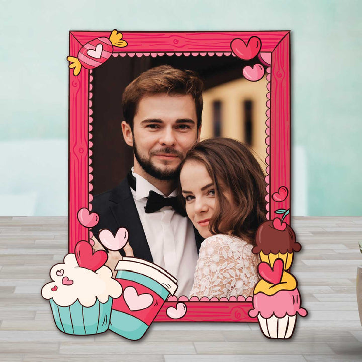 Photo Personalized Dessert Love Theme Wooden Fridge Magnet