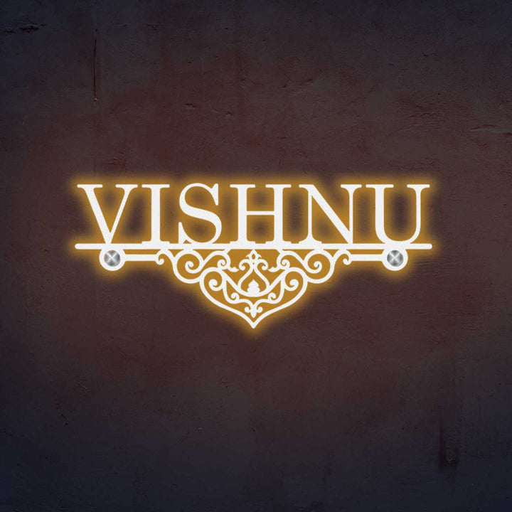 Personalized Laser Cut Elegant Design Steel Name Plate
