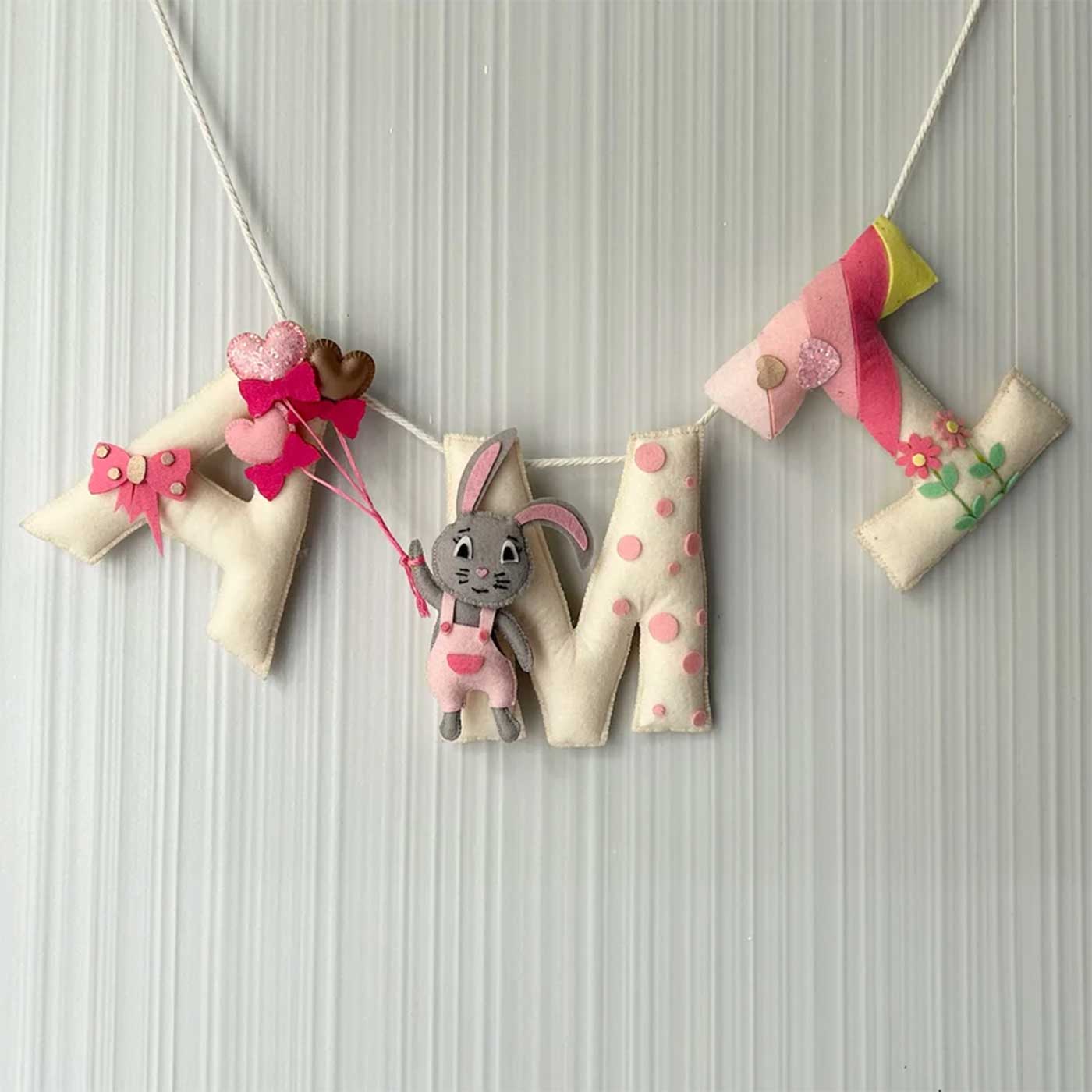 Buy Personalized Daisy The Rabbit Felt Bunting / Garland For Kids ...