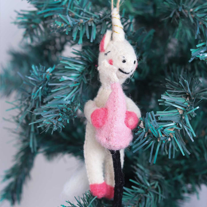 Mrs Melody Unicorn Felt Ornament For Christmas Tree Decoration