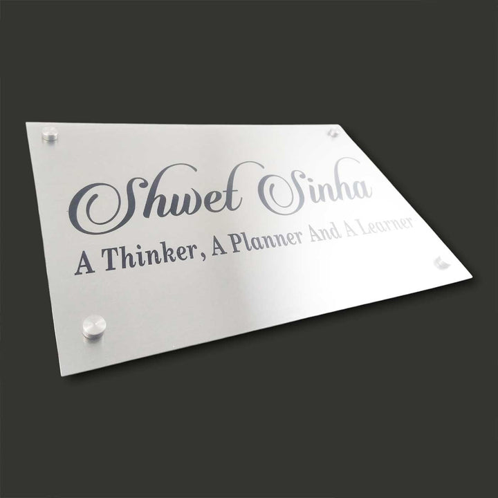 Personalized Engraved Minimalist Stainless Steel Name Plate