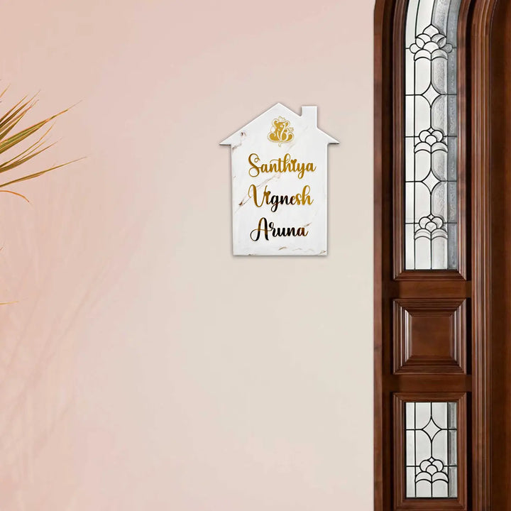Personalized White House Shaped Resin Name Plate