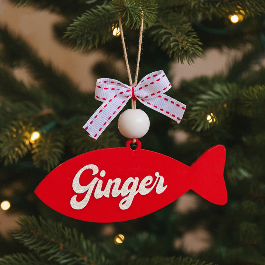 Personalized Fish Theme Acrylic Ornament For Christmas Tree Decoration