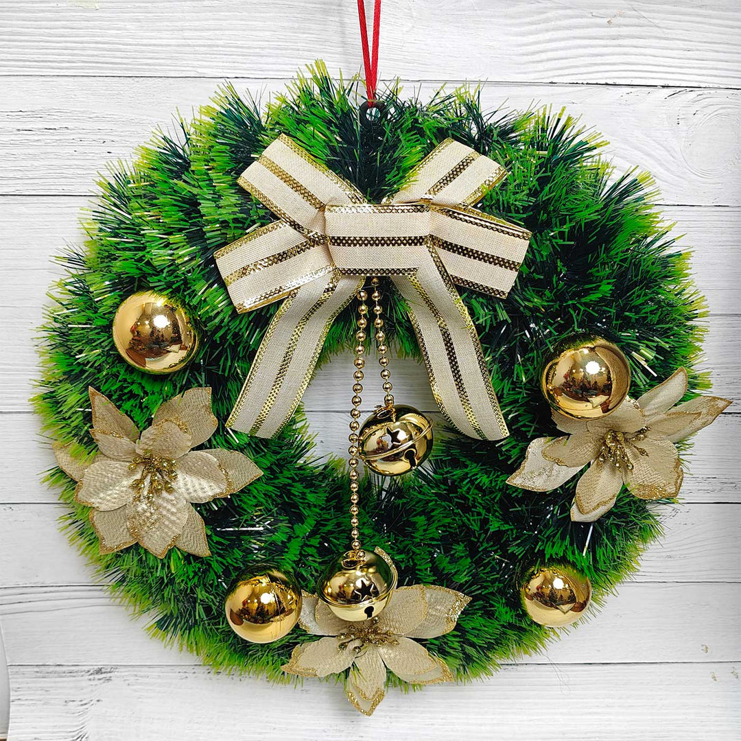 Handmade Golden Glow Plastic Wreath