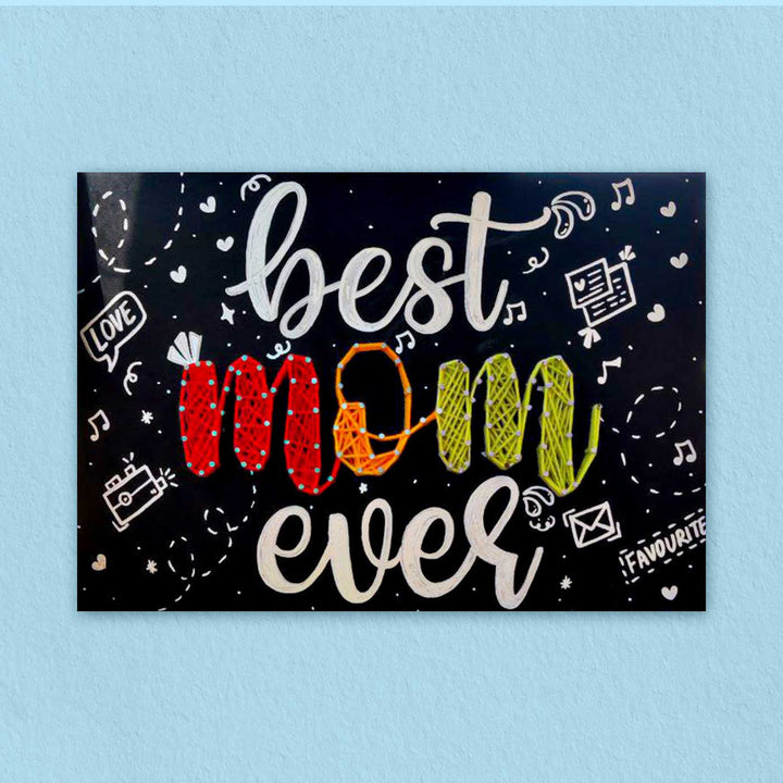 Handmade String Art Best Mom Ever Wooden Decorative Plaque
