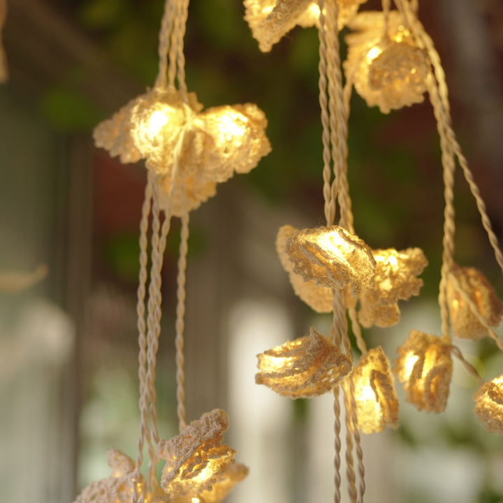 9.15m, 50 Bulbs | Handmade Crochet Floral LED Fairy Light