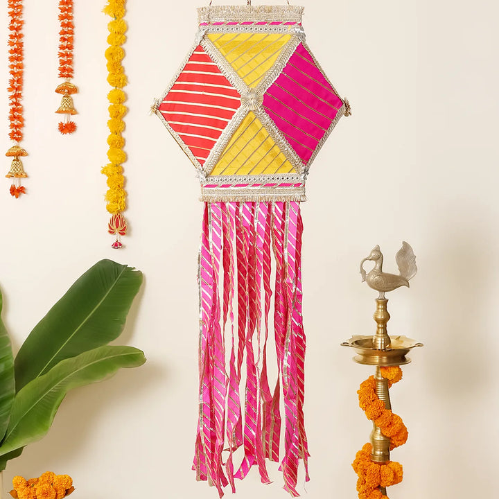 Handmade Decorative Gota Patti Akash Kandil/Lantern