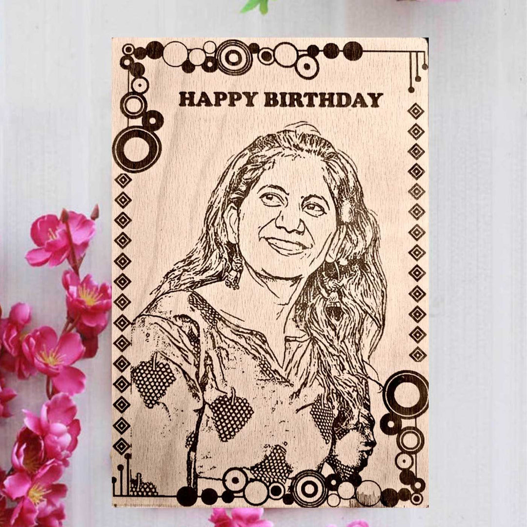 Photo Personalized Engraved Birthday Wooden Decorative Plaque