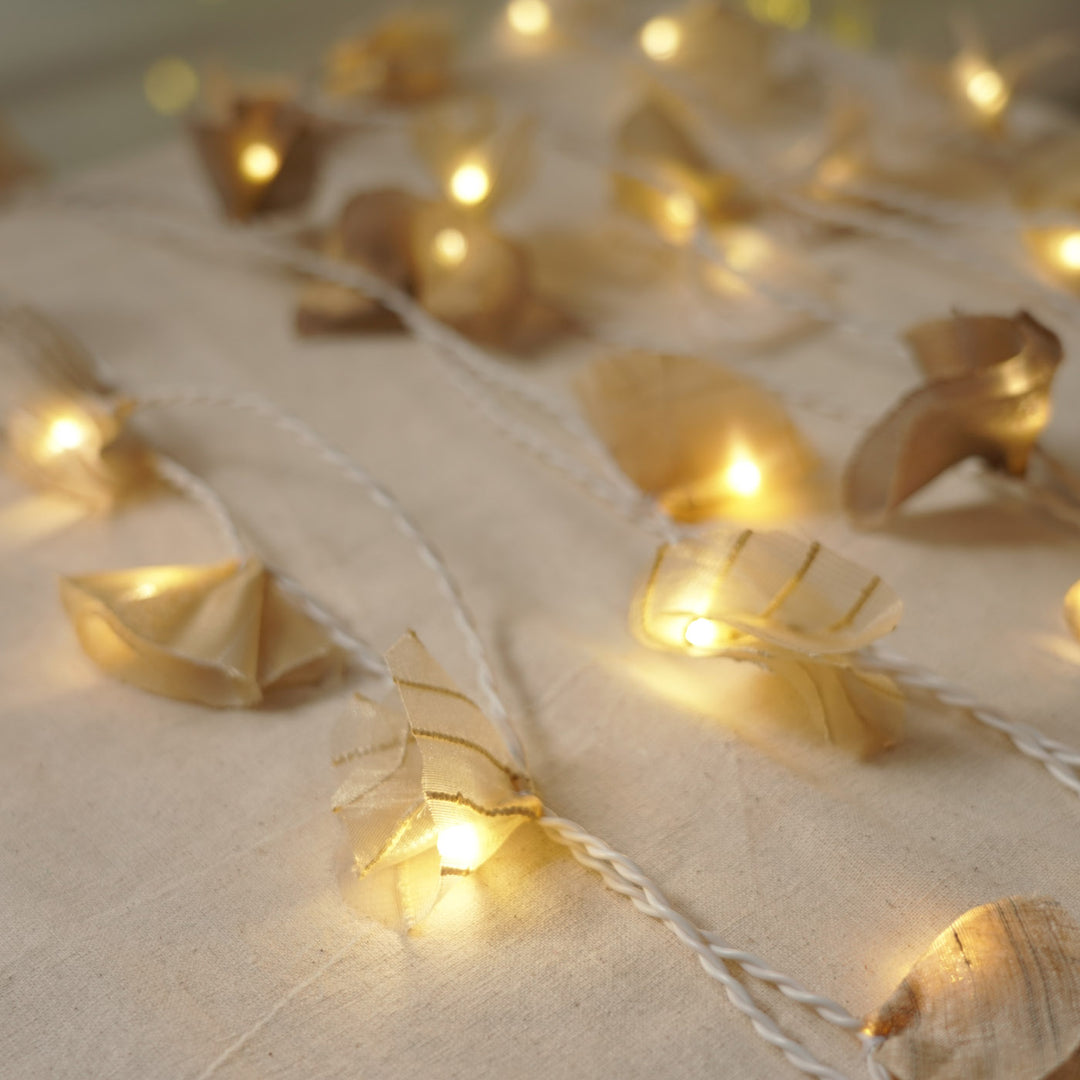 9.15m, 50 Bulbs | Handmade Pastel Organza Fabric LED Fairy Light