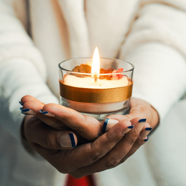 3 inch | Handmade Floral Glass Jar Candle For Decoration