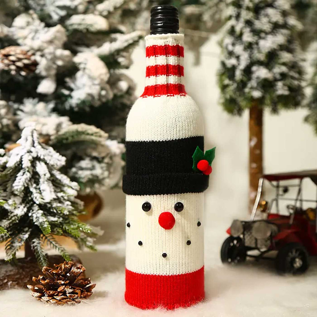 Handmade Cute Knitted Christmas Bottle Covers | Xmas Gifting Ideas | Set Of 4
