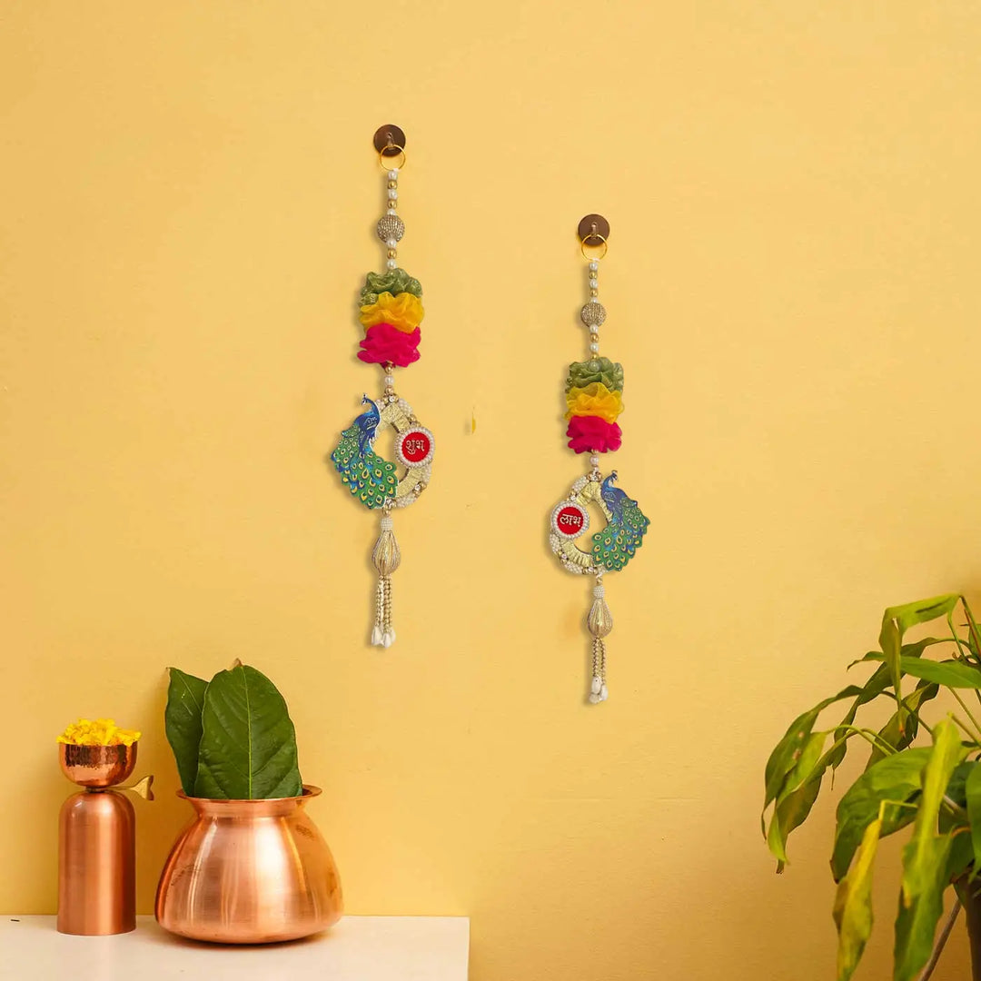Handmade Decorative Peacock Shubh Labh Hanging
