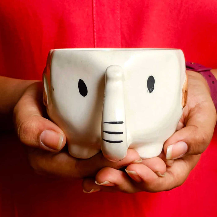 Handmade Mr Ele Design Ceramic Mug