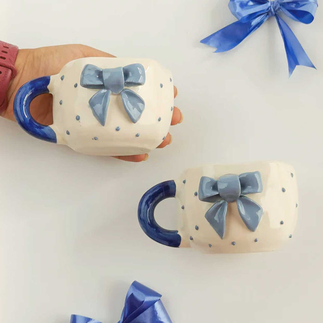 Handmade Bow Me Over Ceramic Mug