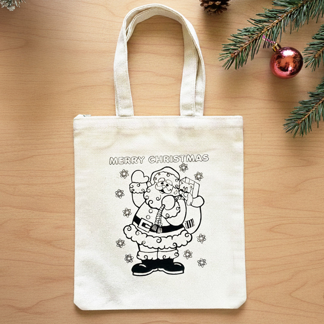 DIY Colour It Yourself Santa Claus Cotton Tote Bag