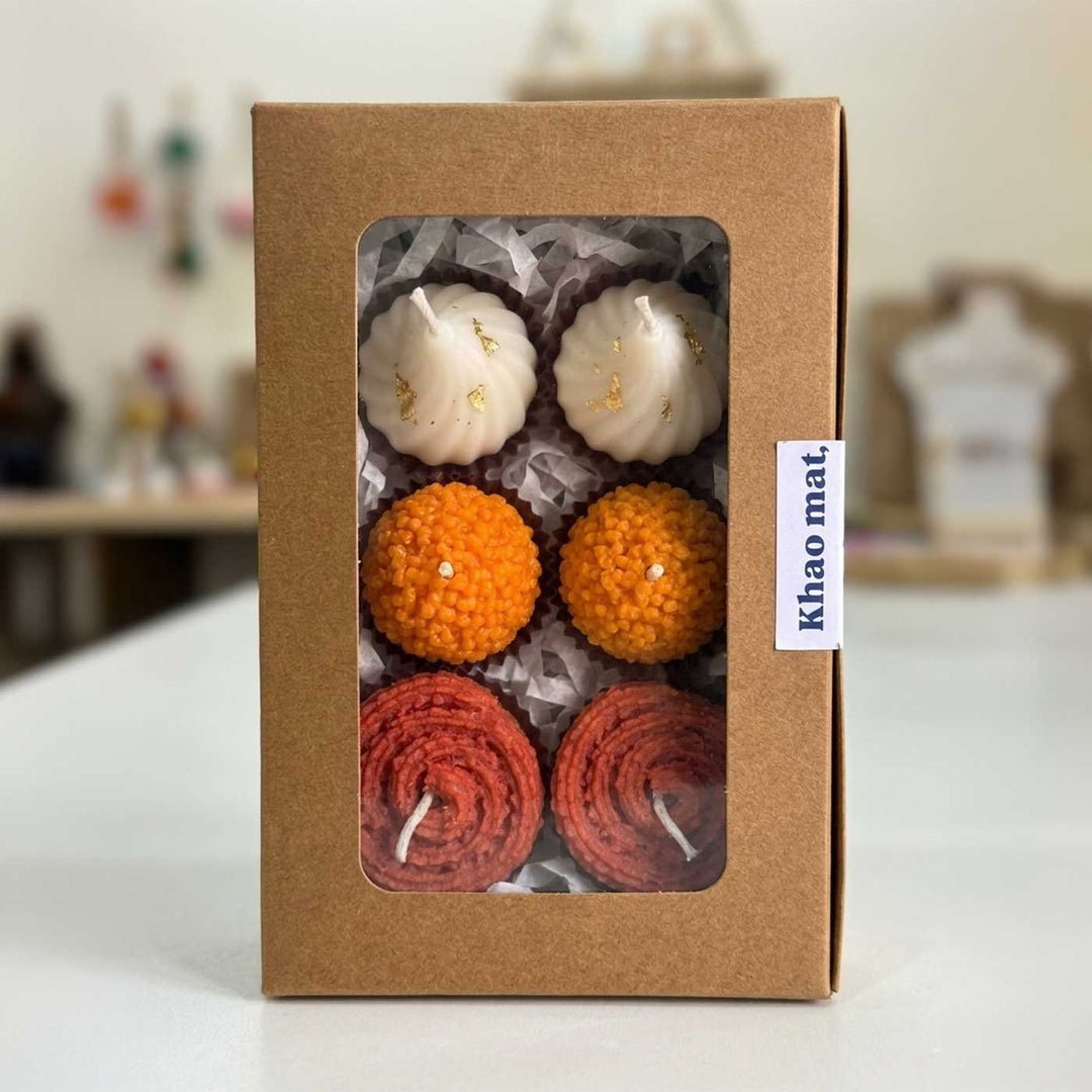 6 pc | Handmade Mithai Soy Wax Candle Gift Box