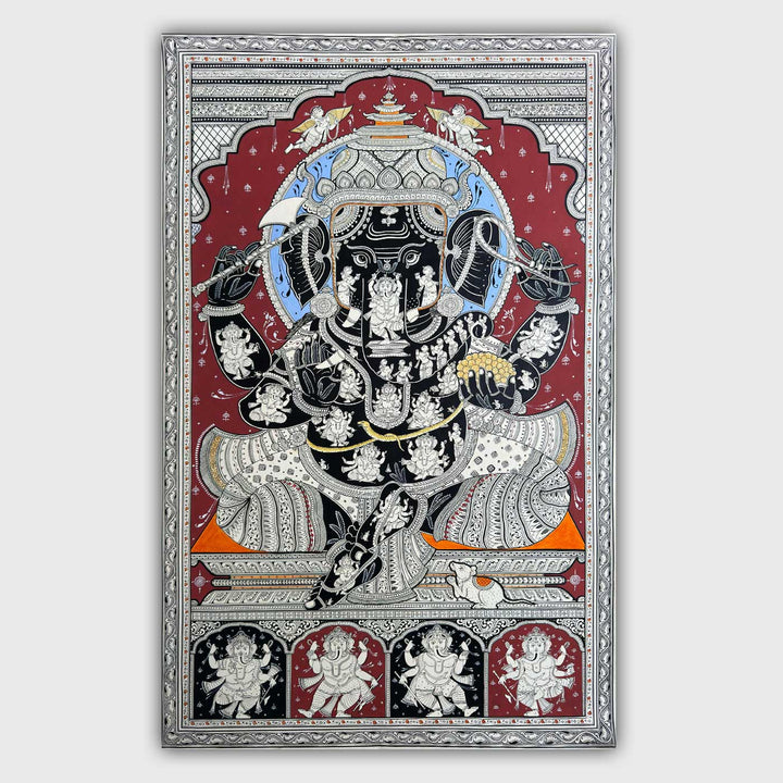 48 x 30 Inch | Handmade Canvas Vaastu Ganesha Painting