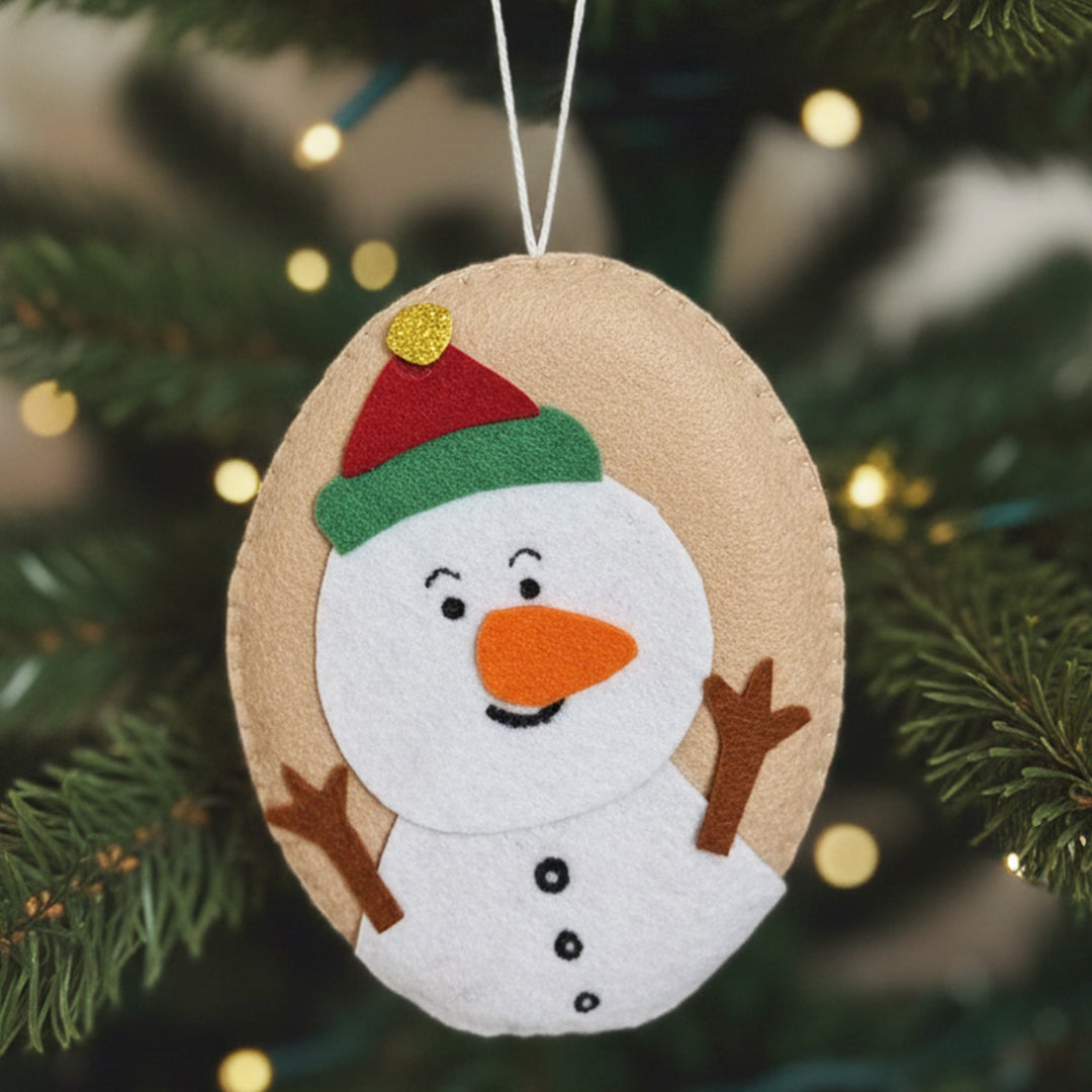 Handmade Snowman Felt Ornament For Christmas Tree Decoration