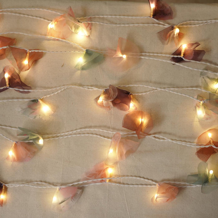 9.15m, 50 Bulbs | Handmade Light Pastel Organza Fabric LED Fairy Light