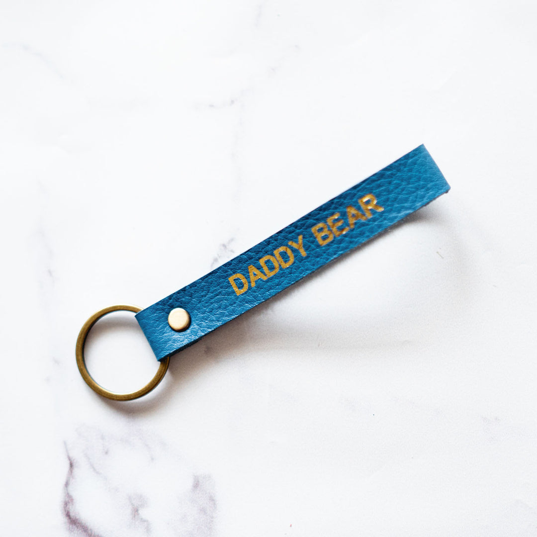 Personalised Leather Keychain for Dad
