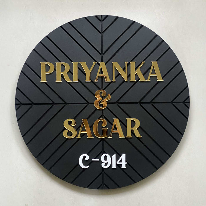 Personalized Handmade Minimal Design Round Wooden Name Plate