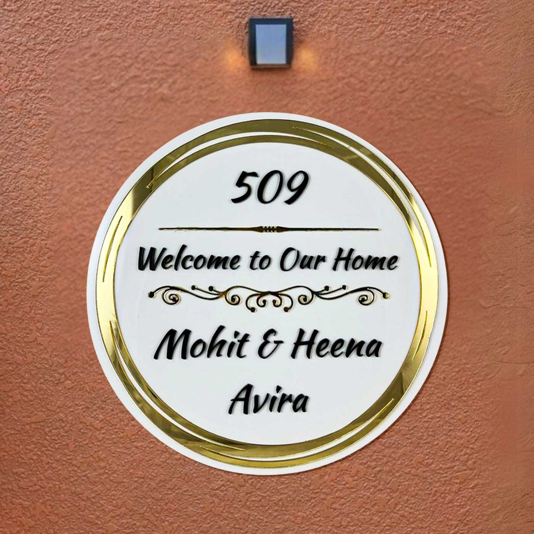 Personalized Round Stylish Acrylic Name Plate