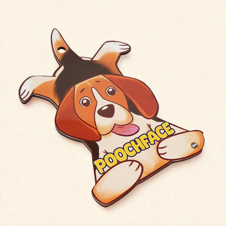 Printed Beagle Theme "Poochface" MDF Wood Wall Decor