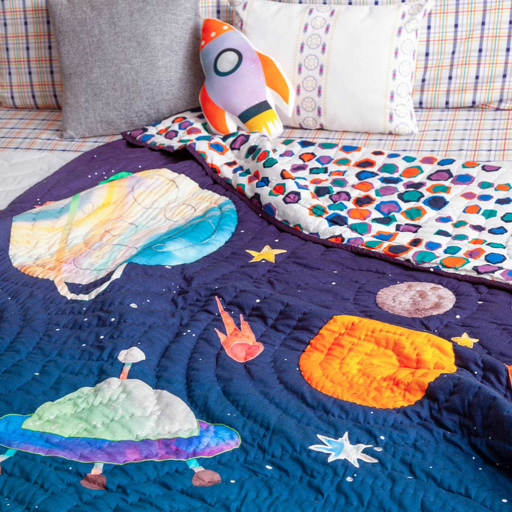 Personalized Tim, The Traveller Theme Cotton Quilt For Kids