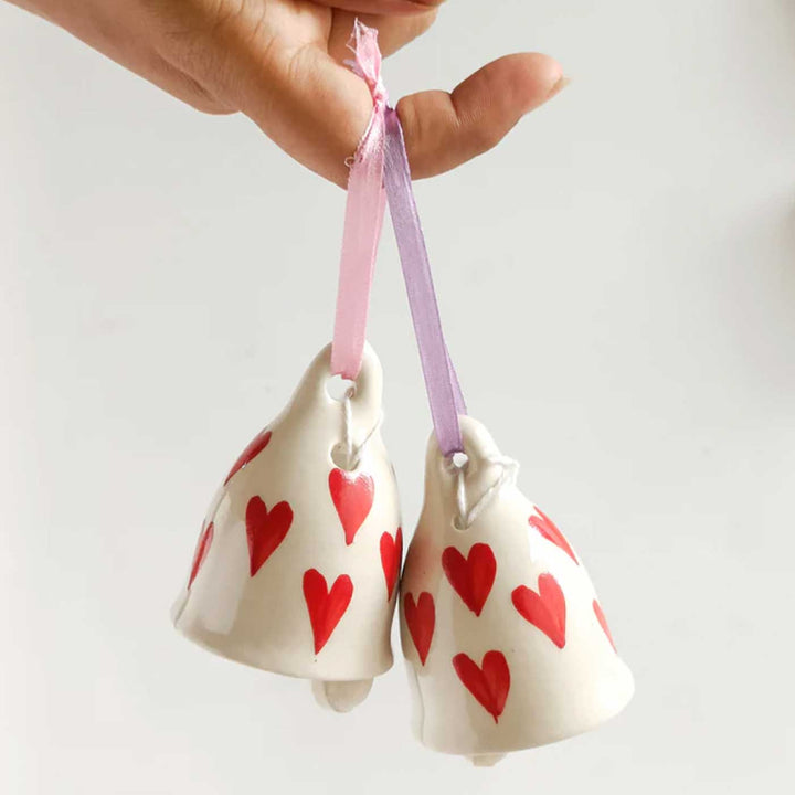Set of 2 | Handmade Love Tone Ceramic Bell