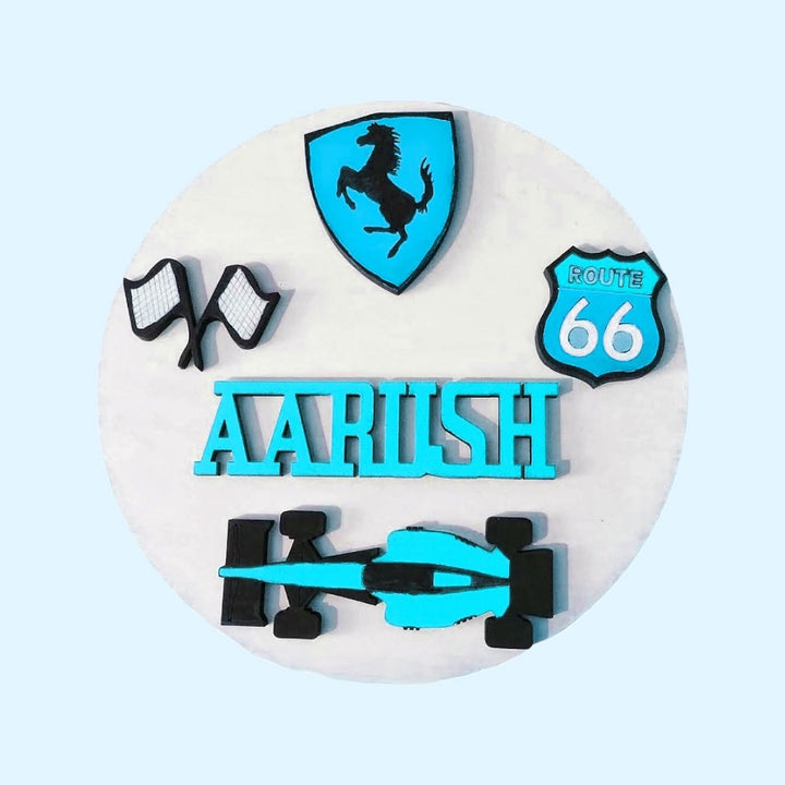 Racing Cars Theme Kids Nameplate