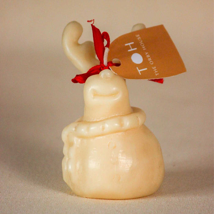 Handmade Xmas Holiday Special Reindeer Pillar Candles For Christmas Decoration