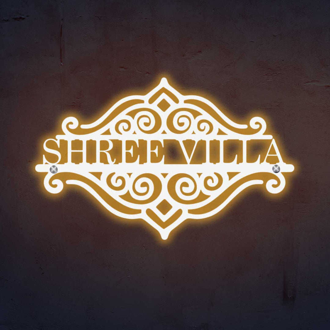 Personalized Laser Cut Sleek Design Steel Name Plate
