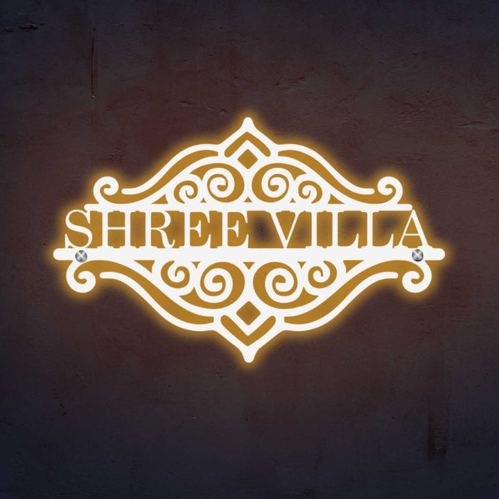 Personalized Laser Cut Sleek Design Steel Name Plate