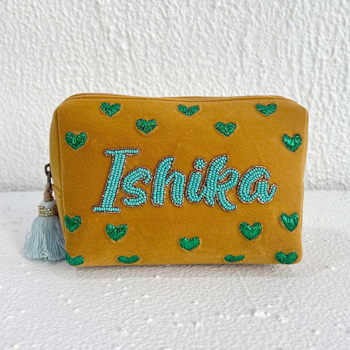 Personalized Handmade Embroidered Heart Design Pouch