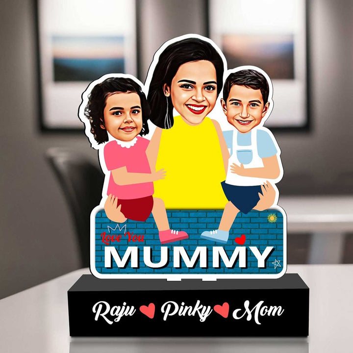 Photo Personalized Mother’S Embrace MDF Wood Caricature Cutout For Mothers