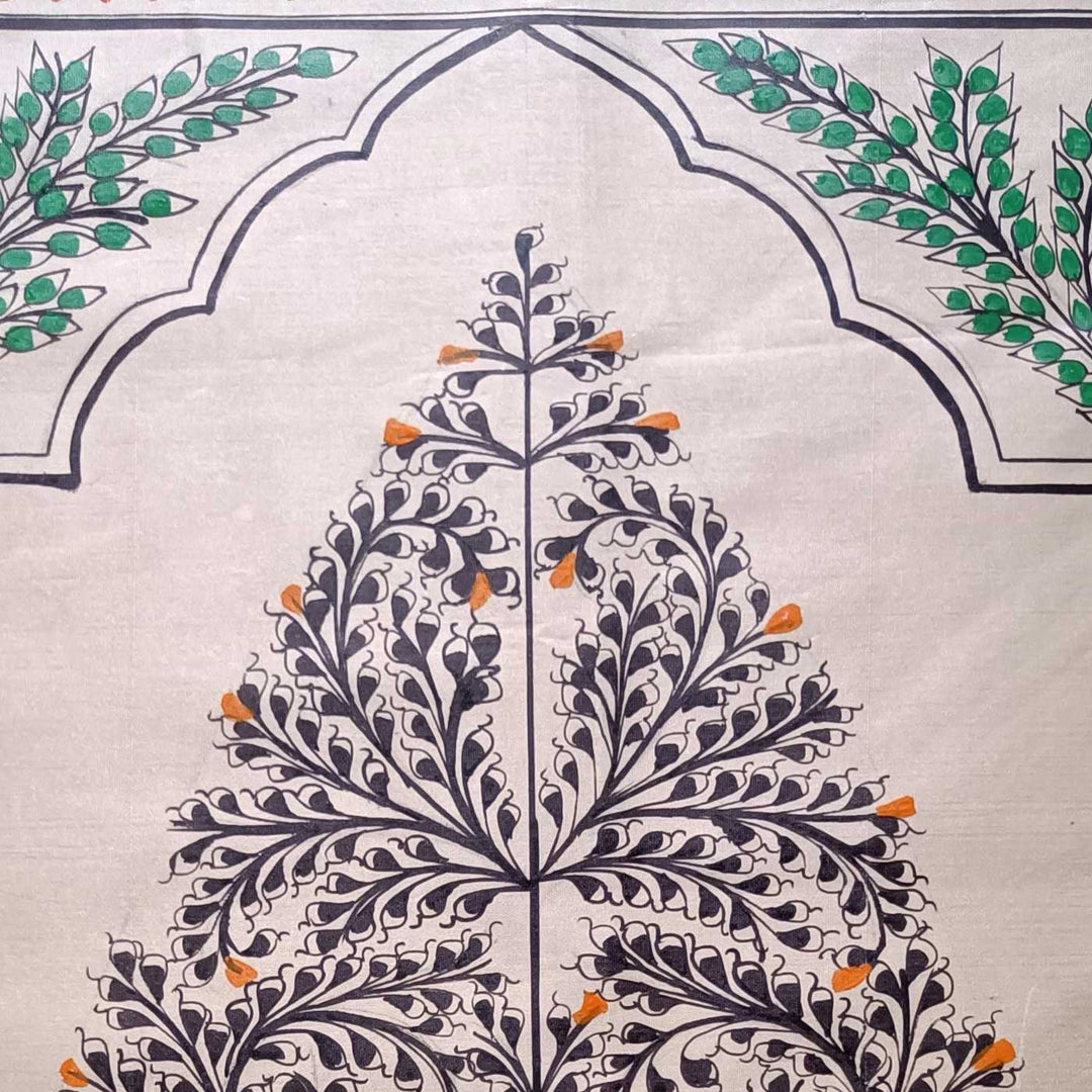 11 X 19 Inch | Handmade Tussar Silk Tree Of Life Painting