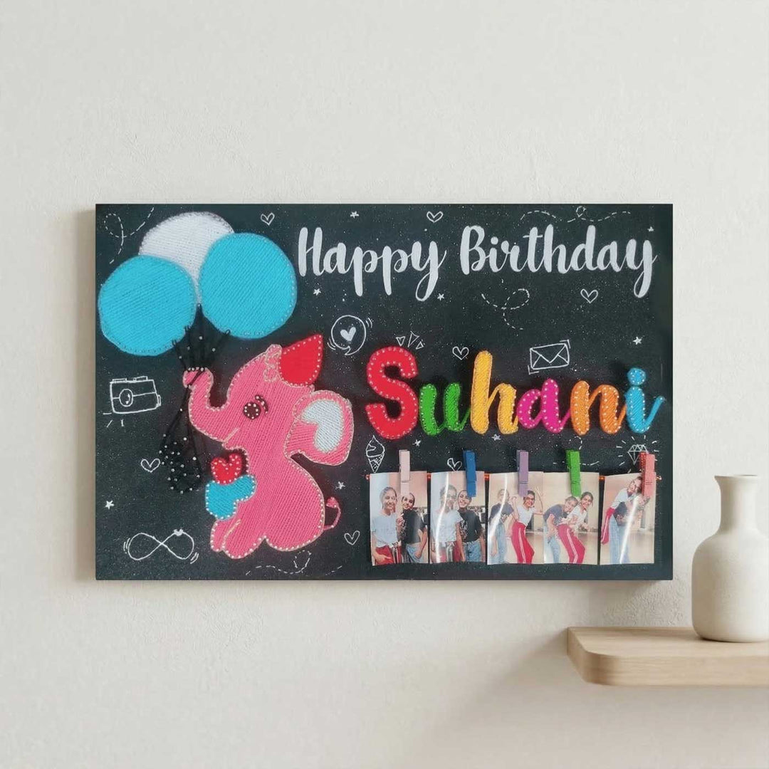 Photo Personalized String Art Gentle Gaints Wooden Name Plate