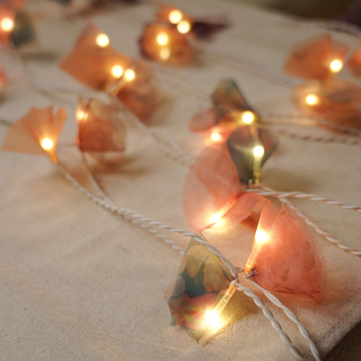 9.15m, 50 Bulbs | Handmade Pastel Organza Fabric LED Fairy Light