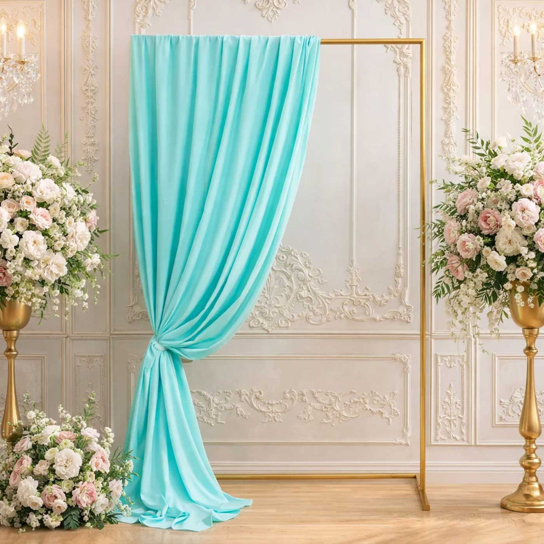 Reusable Blue Butter Crepe Backdrop Drape, Ready-to-Hang for Pooja & Photoshoot Decor