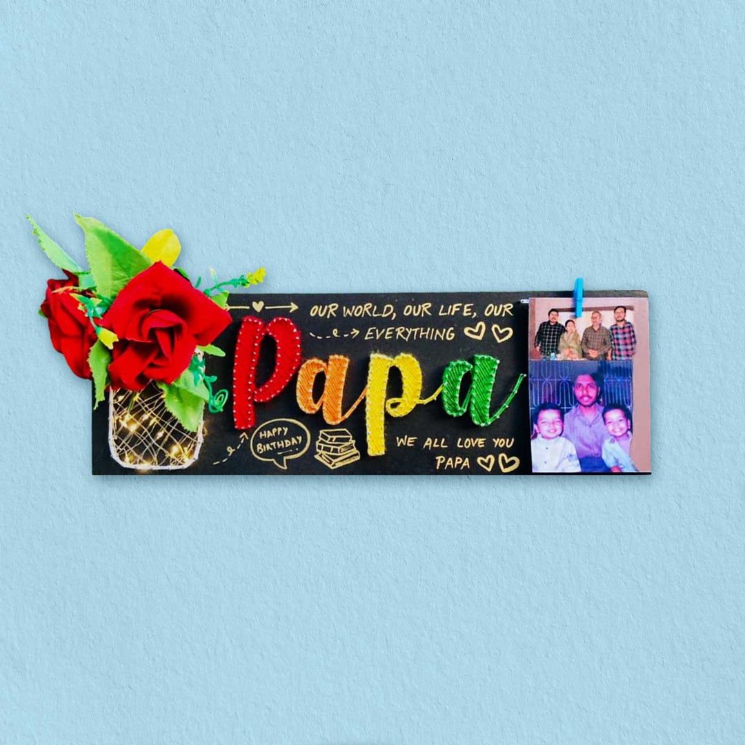 Photo Personalized Handmade String Art Mason Jar Theme Wooden Decorative Plaque For Fathers
