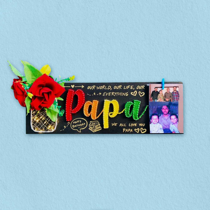 Photo Personalized Handmade String Art Mason Jar Theme Wooden Decorative Plaque For Fathers