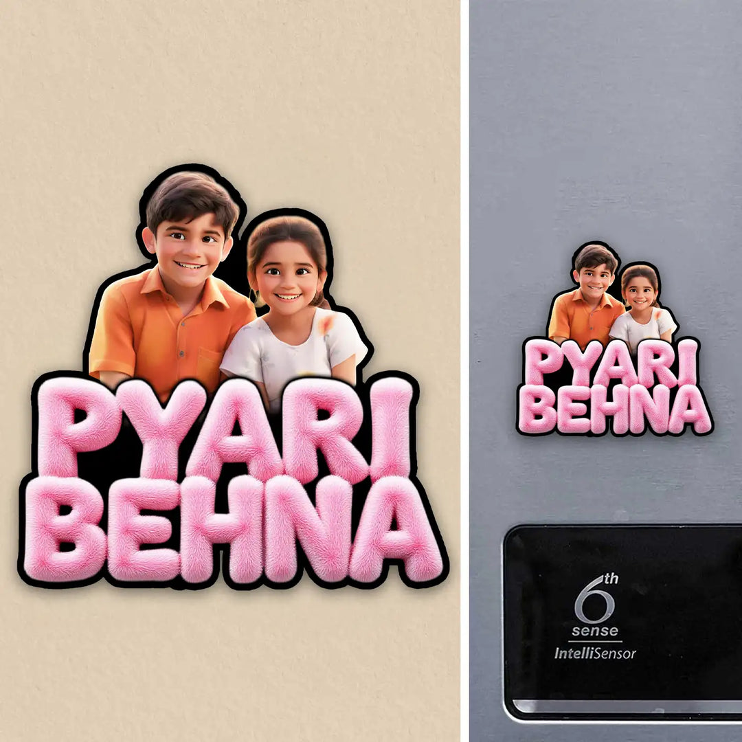 Photo Personalized "Pyari Behna" Acrylic Fridge Magnet