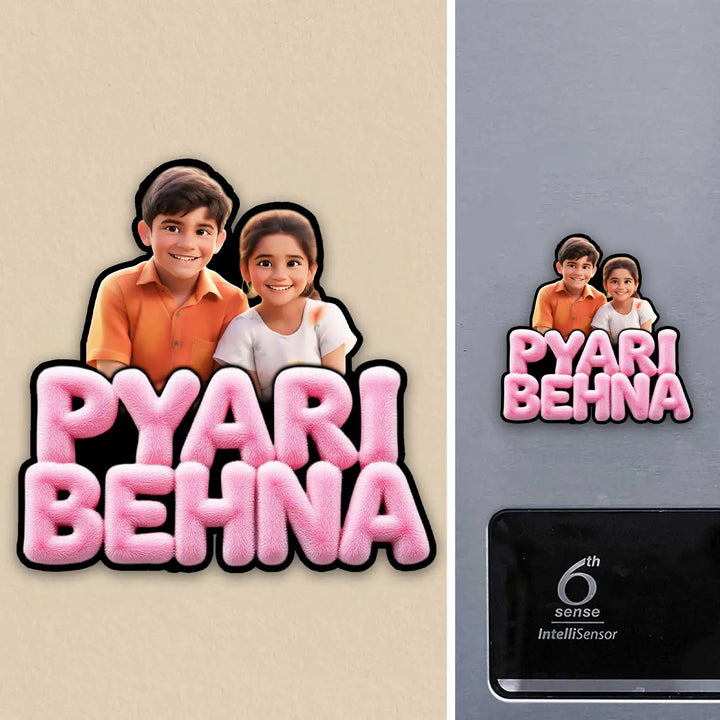 Photo Personalized "Pyari Behna" Acrylic Fridge Magnet