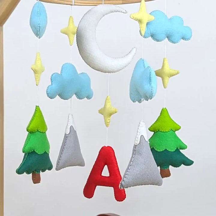 Personalized Handmade Starry Night Felt Cot Mobile
