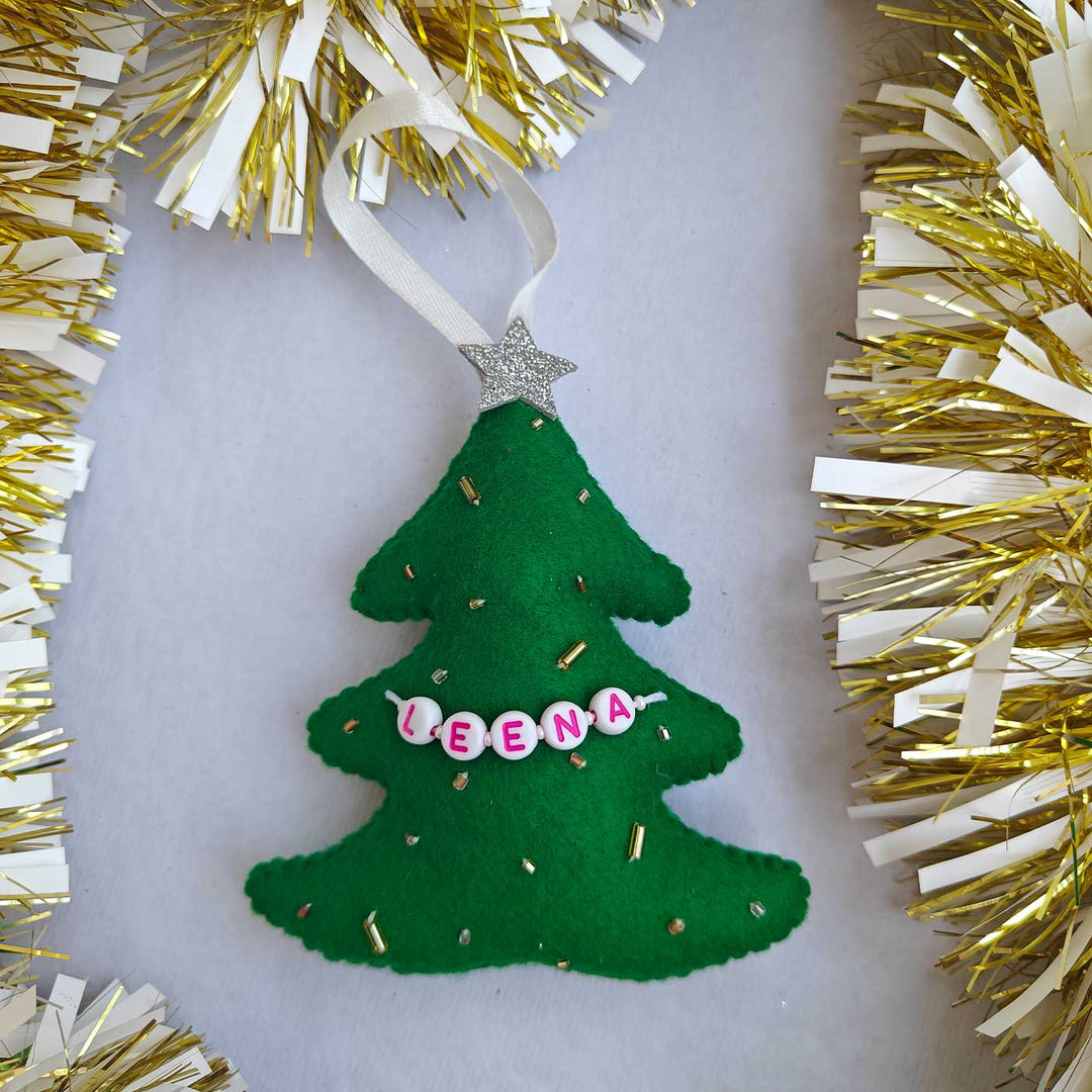 Personalized Felt Ornaments For Christmas Tree Decoration | Set Of 2