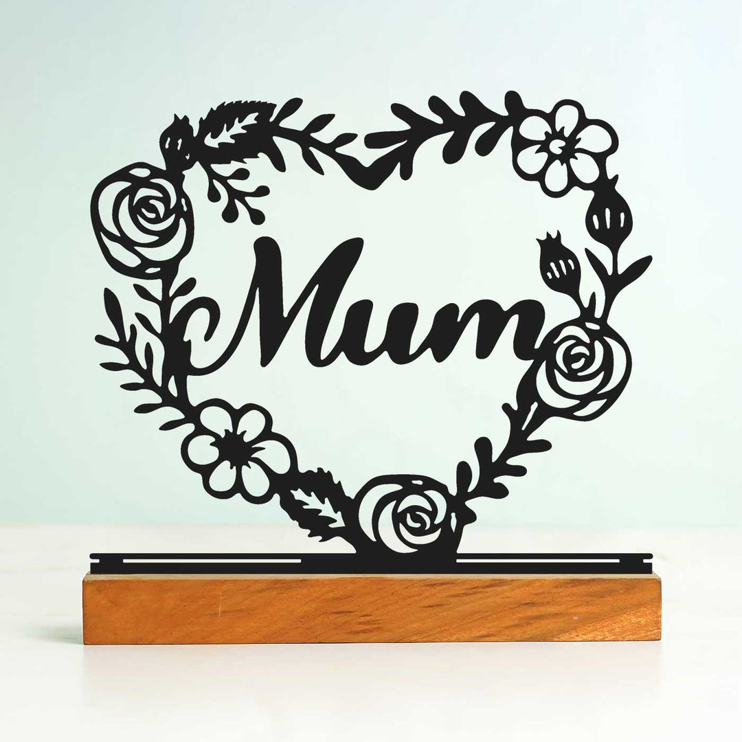 Personalized Handmade Laser Cut Floral Heart Theme Metal Table Decor