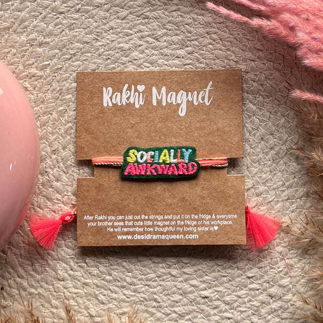 Handmade "Socially Awkward" Felt Rakhi For Brother